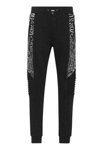 Philipp Plein Pantaloni sportivi con stampa paisley - Nero