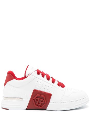 Philipp Plein logo-embossed leather sneakers - Bianco