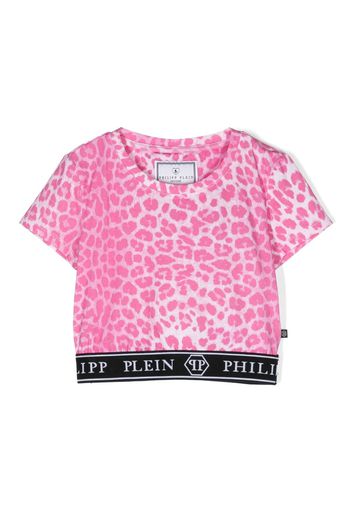 Philipp Plein Junior leopard-print T-shirt - Rosa