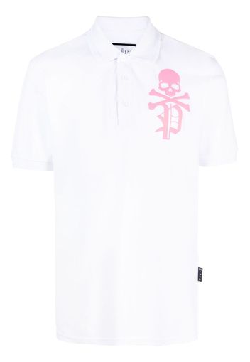 Philipp Plein Polo Skull & Bones - Bianco