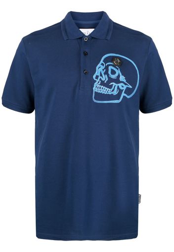 Philipp Plein Polo con applicazione - Blu