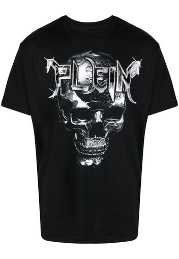 Philipp Plein T-shirt girocollo con applicazione - Nero