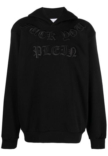 Philipp Plein Gothic Plein logo-embroidered hoodie - Nero