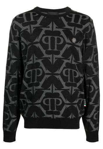 Philipp Plein Maglione con monogramma - "02 black"