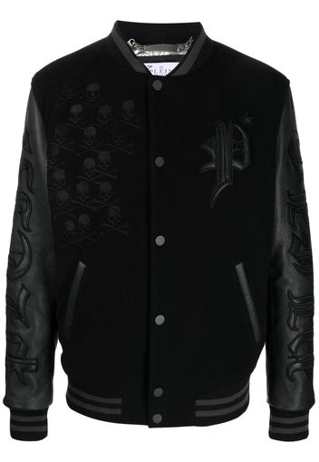 Philipp Plein Giacca varsity Gothic Plein con applicazione - Nero