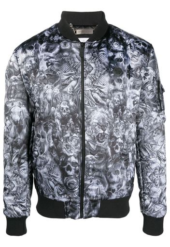 Philipp Plein Bomber con stampa Tatto - Nero