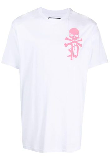 Philipp Plein T-shirt Skull & Bones girocollo - Bianco