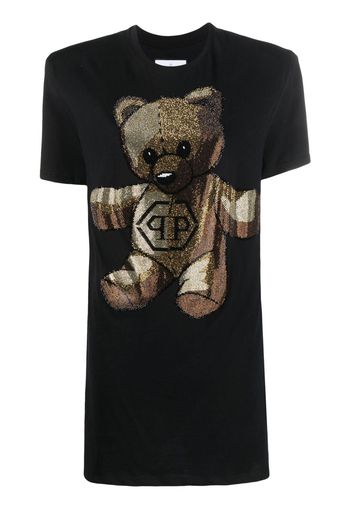 Philipp Plein Abito modello T-shirt Teddy Bear con decorazione - Nero