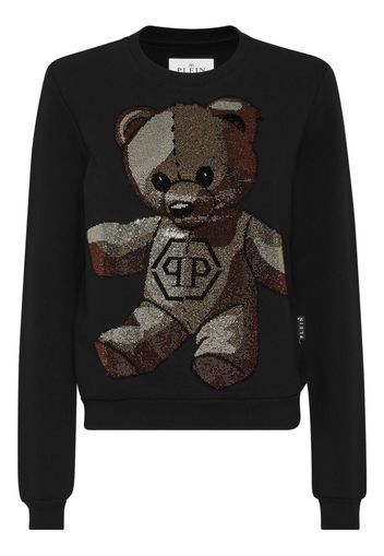 Philipp Plein Teddy Bear crystal-embellished sweatshirt - Nero