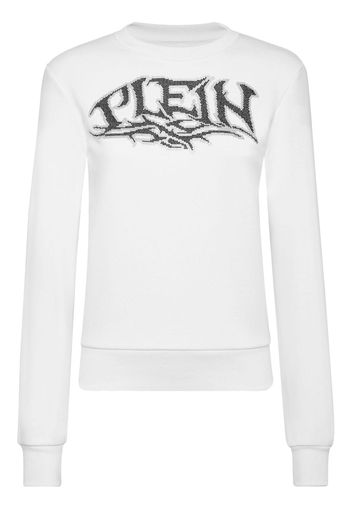 Philipp Plein logo-embellished cotton sweatshirt - Bianco