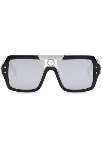 Philipp Plein Square logo-print sunglasses - Nero