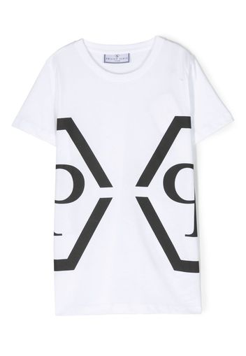 Philipp Plein Junior logo-print cotton T-shirt - Bianco