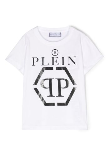 Philipp Plein Junior logo-print cotton T-shirt - Bianco