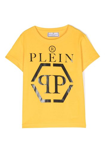 Philipp Plein Junior logo-print cotton T-shirt - Giallo