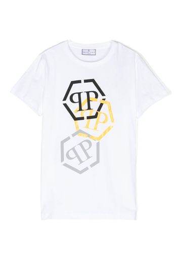 Philipp Plein Junior logo-print cotton T-shirt - Bianco