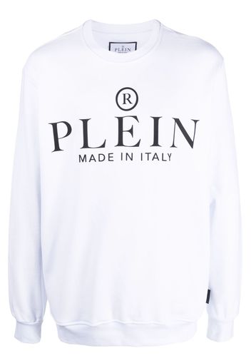 Philipp Plein logo-print cotton sweatshirt - Bianco