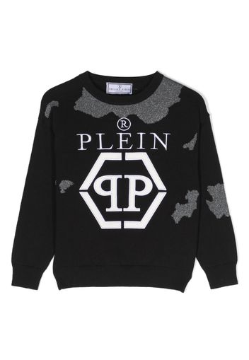 Philipp Plein Junior Maglione con ricamo - Nero