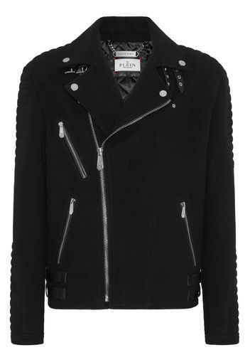 Philipp Plein Giacca biker con applicazione - Nero