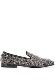 rhinestone studded loafers