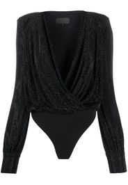 crystal-embellished wrap bodysuit