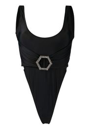 draped belt monokini