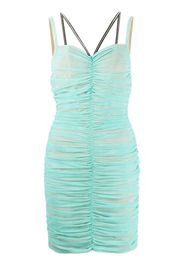 gathered tulle mini dress