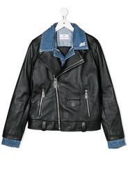 denim-collar biker jacket