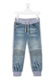 panelled jean joggers