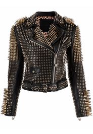 Philipp Plein Giacca biker con borchie - Nero