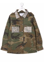 Philipp Plein camouflage-print rhinestone overshirt - 50 CAMOUFLAGE