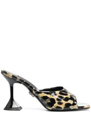 Philipp Plein Sandali leopardati con punta quadrata - Nero