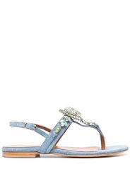 Philipp Plein embellished thong strap sandals - Blu