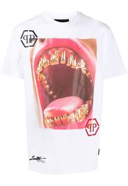 Philipp Plein T-shirt Lips con stampa grafica - Bianco