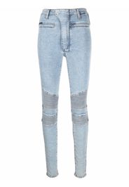 Philipp Plein Jeans biker Iconic a vita alta - Blu