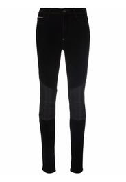 Philipp Plein leather-inset high-waist skinny jeans - Nero