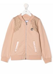 Philipp Plein Junior Bomber Iconic Plein con strass - Toni neutri