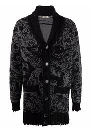 Philipp Plein jacquard-print cardi-coat - Nero