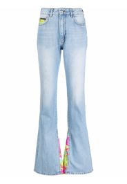 Philipp Plein Jeans svasati a fiori - Blu