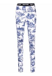 Philipp Plein Leggings a vita alta - Blu