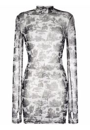 Philipp Plein En PLEIN air-print mini dress - Bianco