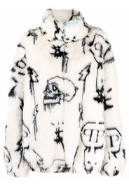 Philipp Plein Cappotto con monogramma - Bianco