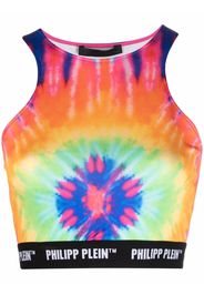 Philipp Plein Top corto con fantasia tie dye - Blu