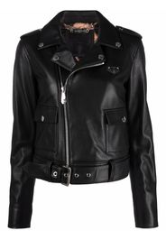 Philipp Plein leather biker jacket - Nero