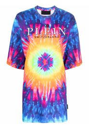 Philipp Plein Abito modello T-shirt con fantasia tie-dye - Blu