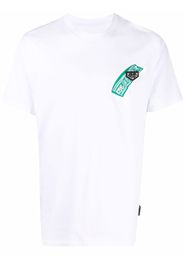 Philipp Plein cheque-print round neck T-shirt - Bianco