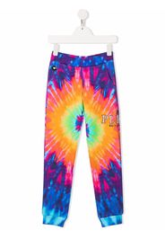 Philipp Plein Junior Pantaloni sportivi con fantasia tie dye - Viola