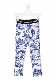 Philipp Plein Junior Leggings En PLEIN con stampa - Bianco