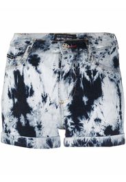 Philipp Plein bleached denim mini shorts - Blu