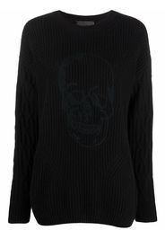 Philipp Plein skull-embroidered knitted jumper - Nero