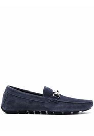 Philipp Plein suede logo plaque moccasins - Blu